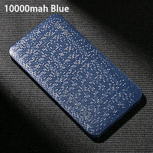 Блок питания CD21 USAMS Mosaic ультра тонкий 10000mAh банк питания для iPhone 5 6 7 8X samsung мобильный телефон для Xiaomi - Цвет: Blue