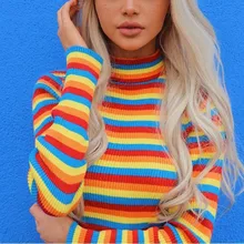 rainbow turtleneck shirt