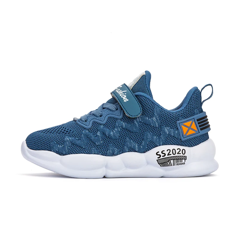 Blue Sialia из сетчатой ткани; детские кроссовки для детей Повседневное обувь для мальчиков, Сникеры обувь для девочек дышащие спортивные для бега школьная sapato infantil - Цвет: Blue
