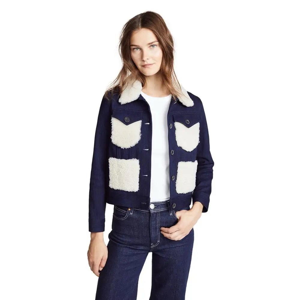 

HDY Winter Jackets Women Coats Fur Patchwork Denim Jacket Oversized Female Warm Jeans Jackets Basic Outerwears Short Coat 2019