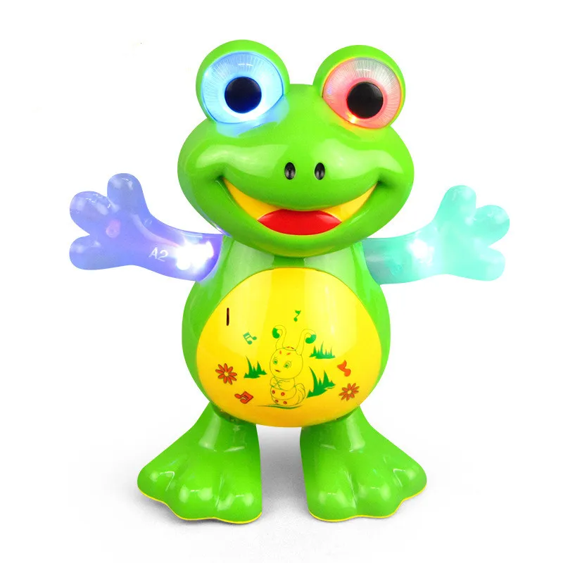 Электрический игрушечный светильник в виде мультяшного животного, музыкальная игрушка, Многофункциональная Универсальная зеленая мультяшная лягушка, забавный подарок для детей