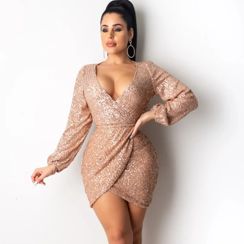 Dressmecb, сексуальное платье с открытой спиной и блестками, женские вечерние платья для ночного клуба, облегающее платье с длинным рукавом и глубоким v-образным вырезом, мини платья, одежда