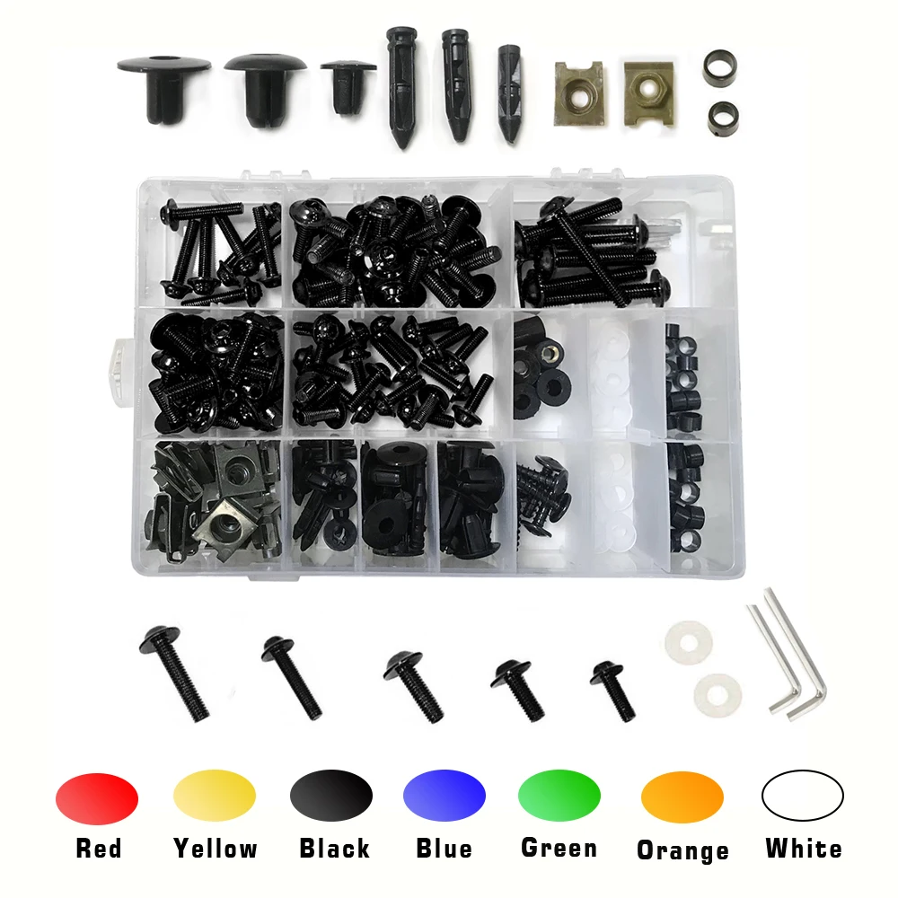 Motorcycle Full Fairing Bolts Kit Bodywork Screws Nut For Kawasaki Honda YAMAHA BMW SUZUKI Pit Dirt Bike Aprilia Ducati Uiversal, auto fasteners,motorcycle screws,motorcycle fasteners