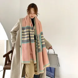 2022 Luxury Brand Winter Scarf For lady Cashmere Shawls Pashmina Scarves Wraps Letter Print Thick Warm Blanket Female Foulard