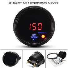 Автомобильный измеритель температуры масла, 2 дюйма, 52 мм, 20-140 градусов Цельсия, красный, цифровой светодиодный дисплей с чёрной поверхностью и датчиком 12 В Автомобильный измеритель температуры масла, 2 дюйма, 52 мм, 20-140 градусов Цельсия, красный, цифровой светодиодный дисплей с чёрной поверхностью и датчиком 12 В
