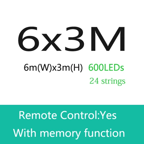 Светодиодный пульт дистанционного управления 6x3 м, 3x3 м, для дома, улицы, праздника, рождества, декоративные, свадебные, рождественские гирлянды, сказочные гирлянды, гирлянды, вечерние гирлянды - Испускаемый цвет: EU Plug 220V