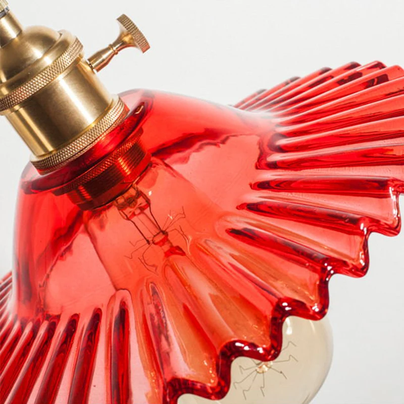 Европа Ретро Новинка стеклянный и железный подвесной светильник LED E27 с 5 цветами