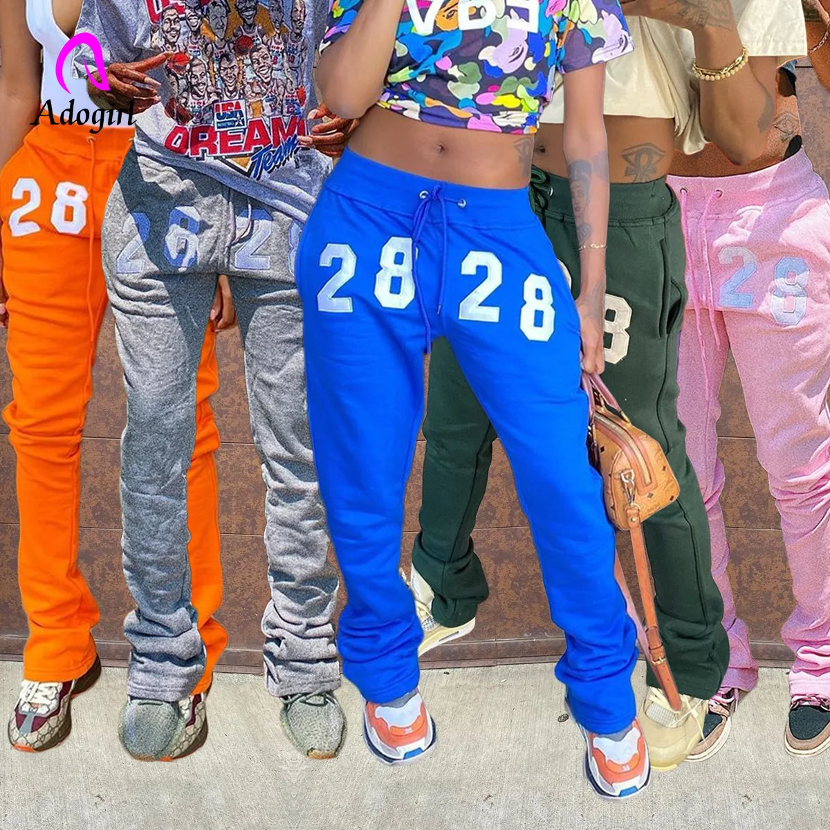 

Впитывает пот и Штаны Для женщин Повседневное одежда с буквенным рисунком в стиле пэчворк Штаны Твердые Ruched наборный штаны для бега, фитнеса Штаны фитнес байкерские джинсы брюки свободные брюки в стиле хип-хоп
