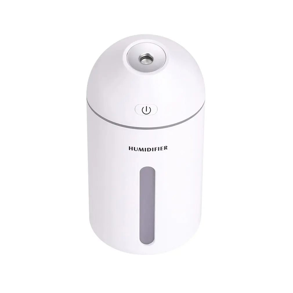 

Color White Blue Pink 320 ML Ultrasonic Humidifier 10 to 20 Hours Humidification USB Humidfiiers Warm Light Car Air Humidifier