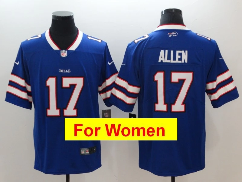 Серый Женские майки Buffalo Tre'Davious White Tremaine Edmunds Josh Allen LeSean McCoy Jim Kelly Game color Rush - Цвет: Серый