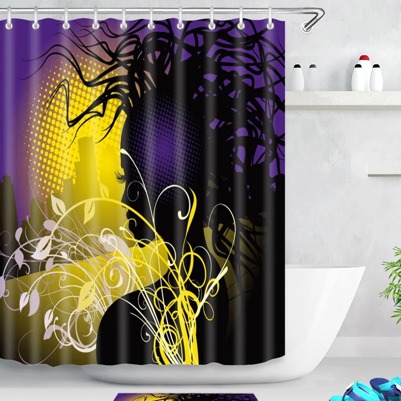 Sfondo del bagno in poliestere impermeabile della serie di Figure del  bastone della tenda della doccia della linea semplice con la decorazione  domestica del gancio - AliExpress