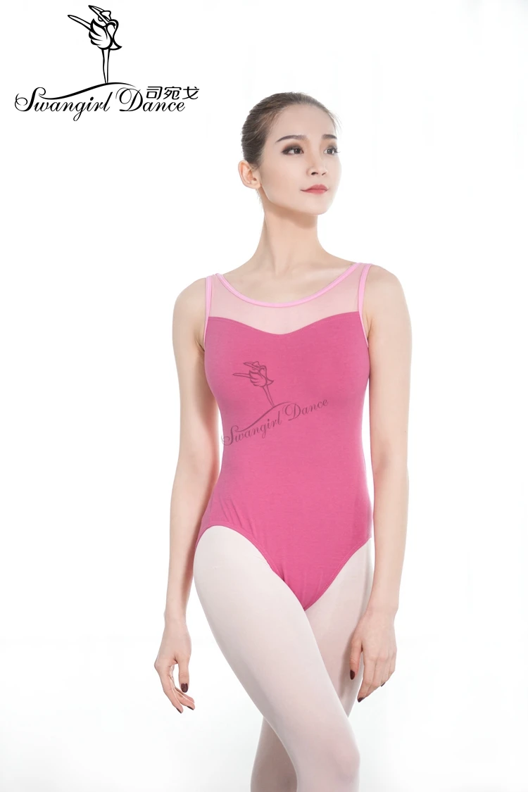 Темно-розовый без рукавов gymanstics балетный танец трико для женщин девочки балетные костюмы для девочек балерина танец wearCS0711