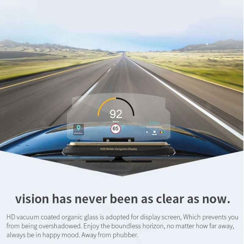 6," Автомобильный держатель HUD Дисплей Кронштейн для проектирования изображения для gps навигатор телефон YHQ