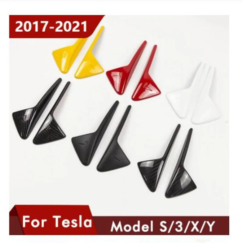 

For Tesla Model 3 X S 2PCS Side Camera Carbon Fiber ABS Protection Cover For Tesla Model 3 2021 Car Accessories