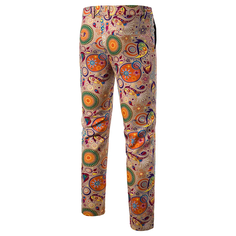 Мужские Новые повседневные Прямые брюки с принтом в африканском стиле с боковыми карманами мужские брюки с принтом больших размеров