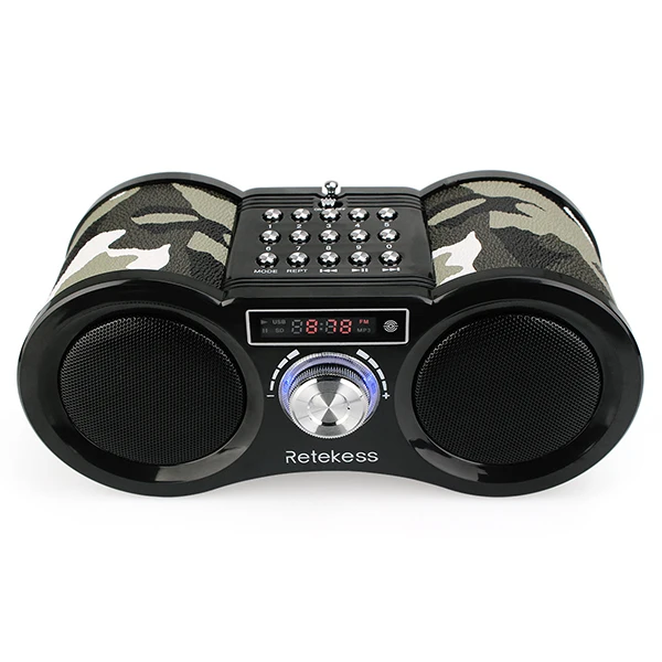 

New V113 FM radio stereo digital radio receiver speaker MP3 music player USB disk TF card camouflage + remote control