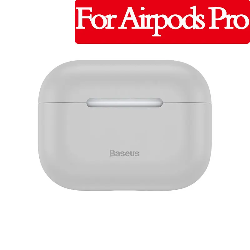 Чехол для наушников Baseus для AirPods, Цветной силиконовый чехол для AirPods Pro, чехол для беспроводных наушников с Bluetooth для Airpods 2/1 - Цвет: Grey Pro