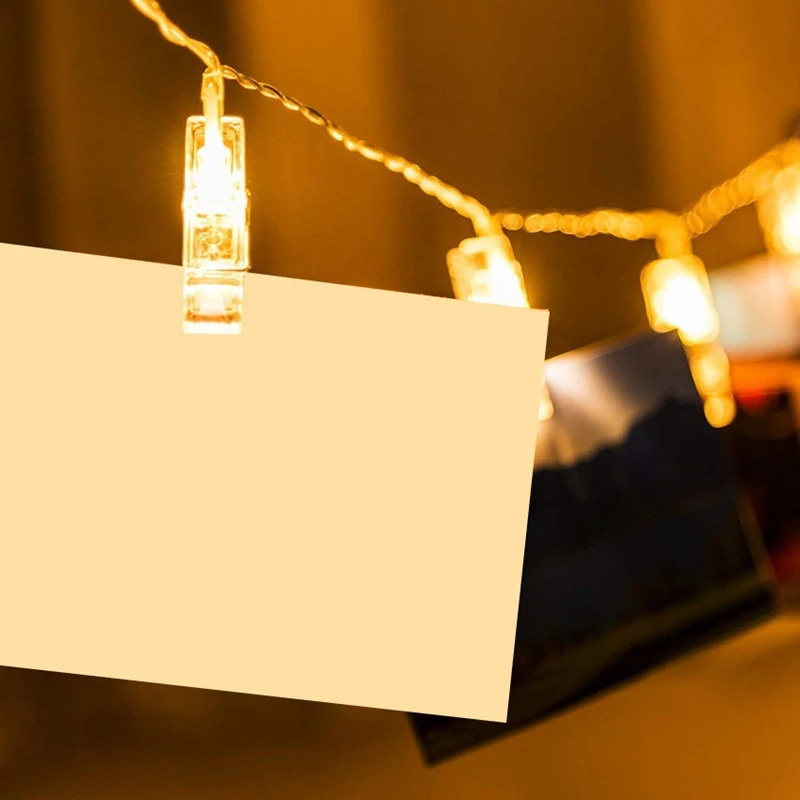 Горячая Распродажа, держатель для фото, светодиодный светильник-гирлянда с питанием от батареи, для рождественской вечеринки, свадебного украшения, сказочный светильник s, теплый белый светильник