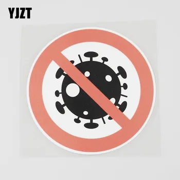 

YJZT 11CMX11CM Prohibition Sign PVC Decal Virus Car Sticker Graphical Label 11B-0213