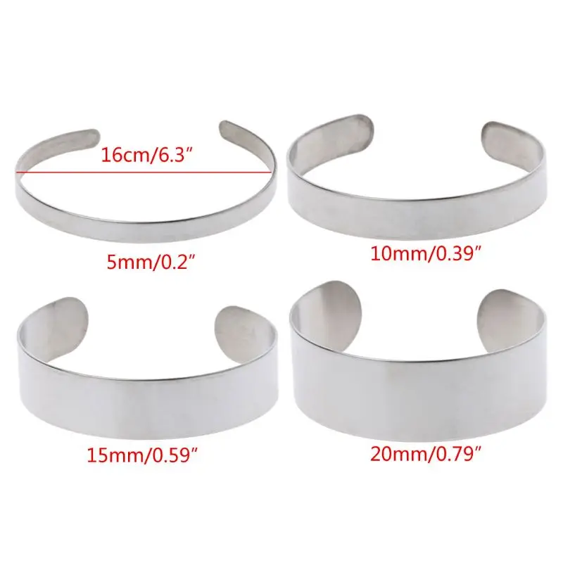 10x Bracelet Blanks Convenient Stainless Steel Cuff Bangle Bracelet Diy  Jewelry