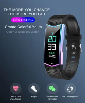 

LV08 Smart Bracelet Fitness Tracker Wristband Blood Pressure Heart Rate Monitor With Pedometer Sport Band