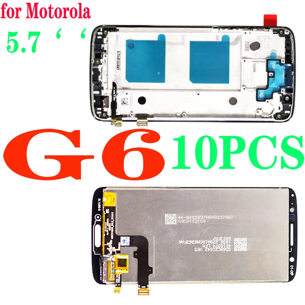 

10 PCS Original 5.7" LCD for Motorola G6 LCD Display Touch Screen Digitizer Assembly For Moto G6 XT1925 Lcds Replace with Frame