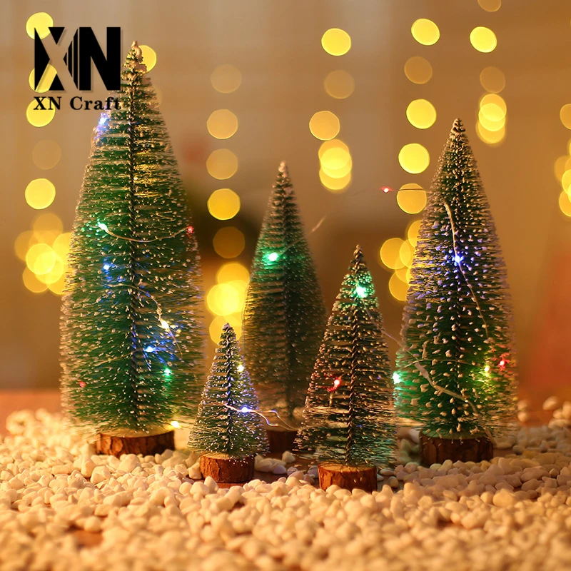

Color Glowing Small Mini Christmas Tree Window Desktop Decoration Xmas Gift Christmas Supplies Decoration Pine Needle Tree