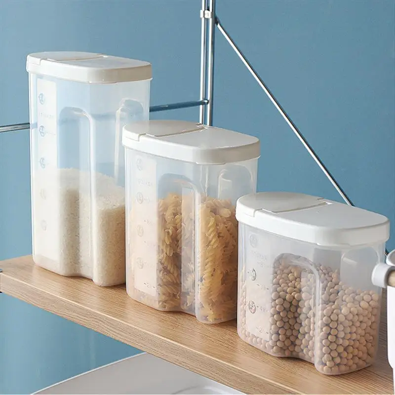 Рис бобы Stoarge Jar с крышкой уплотнения точные весы холодильник хранения пищи контейнер пластиковый кухонный ящик для хранения