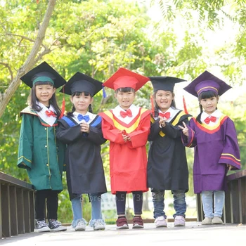 

Children School Class Graduation Clothing Student Photography Academic Dress Doctor Gown Kids Performance Party Costumes Hat