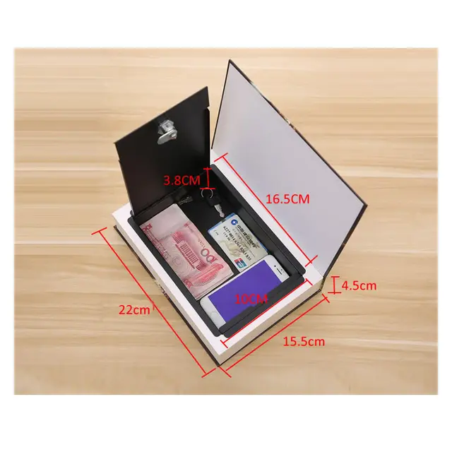 Creative Secret Book Hidden Security Safe Box Money Jewelry Stash Compartment Key/Code Lock Metal Simulation Classic Book Style 5