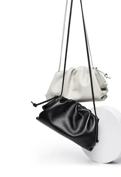 

Shoulder bag ladies 2019 large capacity trend first layer cowhide simple cloud bag lady handbag designer shoulder bag