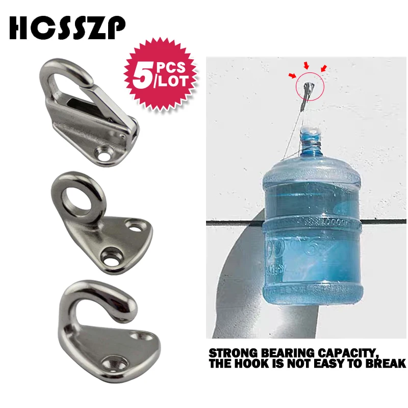 

5 Pcs/lot 316 Stainless Steel Spring Locked Fender Hooks Snap Fending Hook Attach Rope Boat Sail Tug Ship Marine Hardware