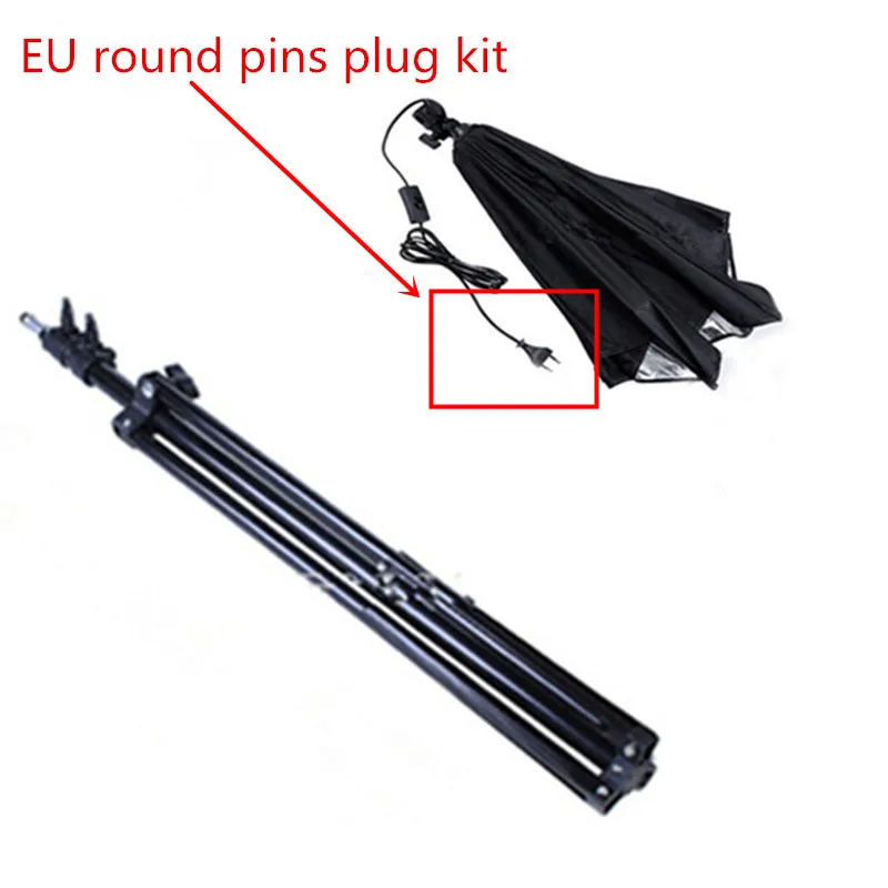 EU round pins Jadkinsta светильник для фотосъемки комплект 2 м студийный светильник штатив+ 50x70 см фото студия софтбокс светильник палатка с E27 лампочка держатель - Цвет: EU round pins