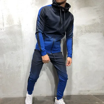 

New 3d Men's Sets High Street Track Suit Color Gradient Sportswear Set for Men Hip Hop Zipper Sweatshirt Male Two-piece Tracksui