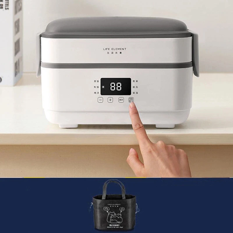 220V Multifunction Electric Lunch Box Double Stainless Steel Liner Insulation Portable Steam Heat Electric Rice Cooker Office