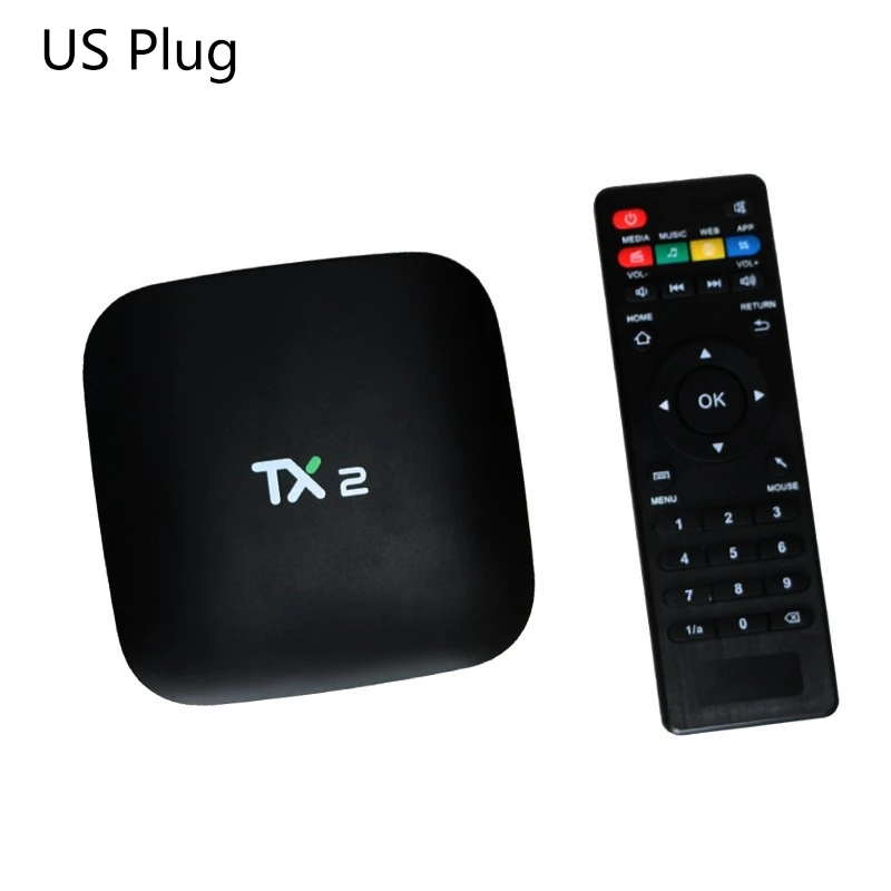 Горячая 3C- TX2 2GB+ 16GB Rockchip RK3229 Android 6,0 tv BOX WiFi медиаплеер US Plug