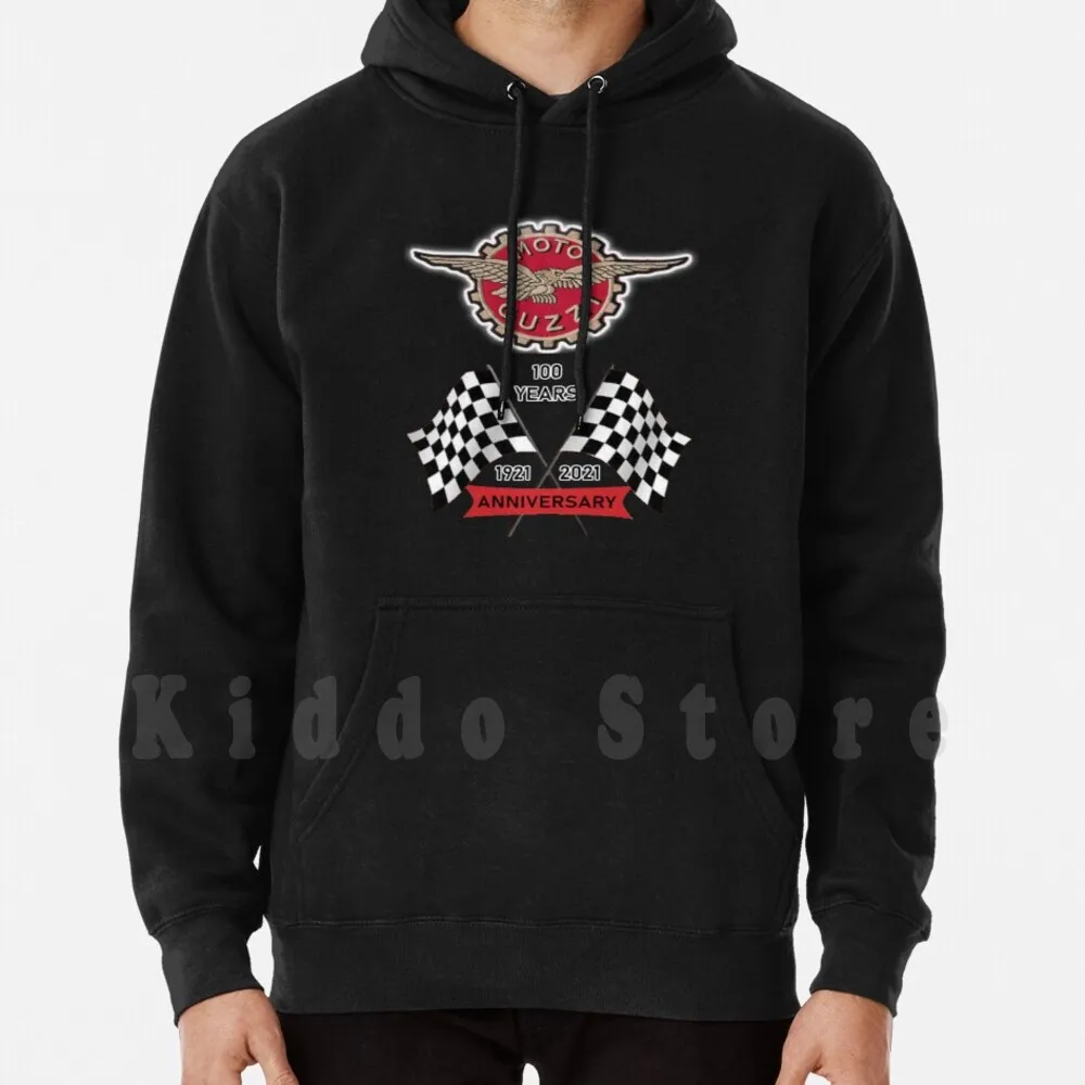 Distintivo Vintage Moto Guzzi 100Th Anniversary Celeration Hoodie Manica Lunga Moto Guzzi California Corsa Griso Le