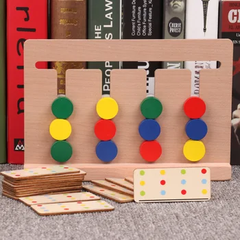 

Wooden Game Montessori Geometric Shapes 4 Colors Matching Training Thinking Orientation Toys Education Learning Toy For Children