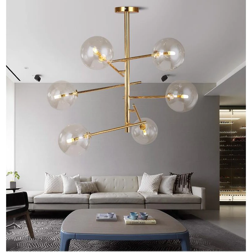 

Magic bean designer glass globe lamp with postmodern LED lighting