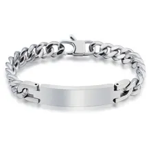 ID браслет для мужчин, ювелирные изделия, Подарок на годовщину, звено цепи, нержавеющая сталь, идентификационные браслеты, Ширина 8,8 мм, 8 дюймов