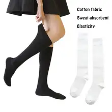 Студенческие Носки без пятки, японские Школьные носки для школьников, Студенческая форма, Хлопковые гольфы, одноцветные носки на коленях