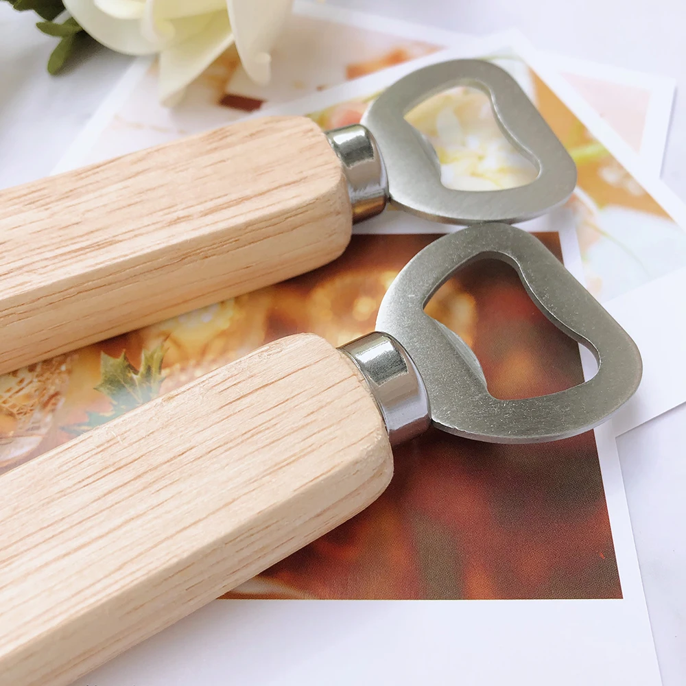 Wedding Favor Engraved Wood Bottle Openers 10pcs Wedding Party Souvenir Beer Opener Gifts beer bottle opener keychains wedding party favors