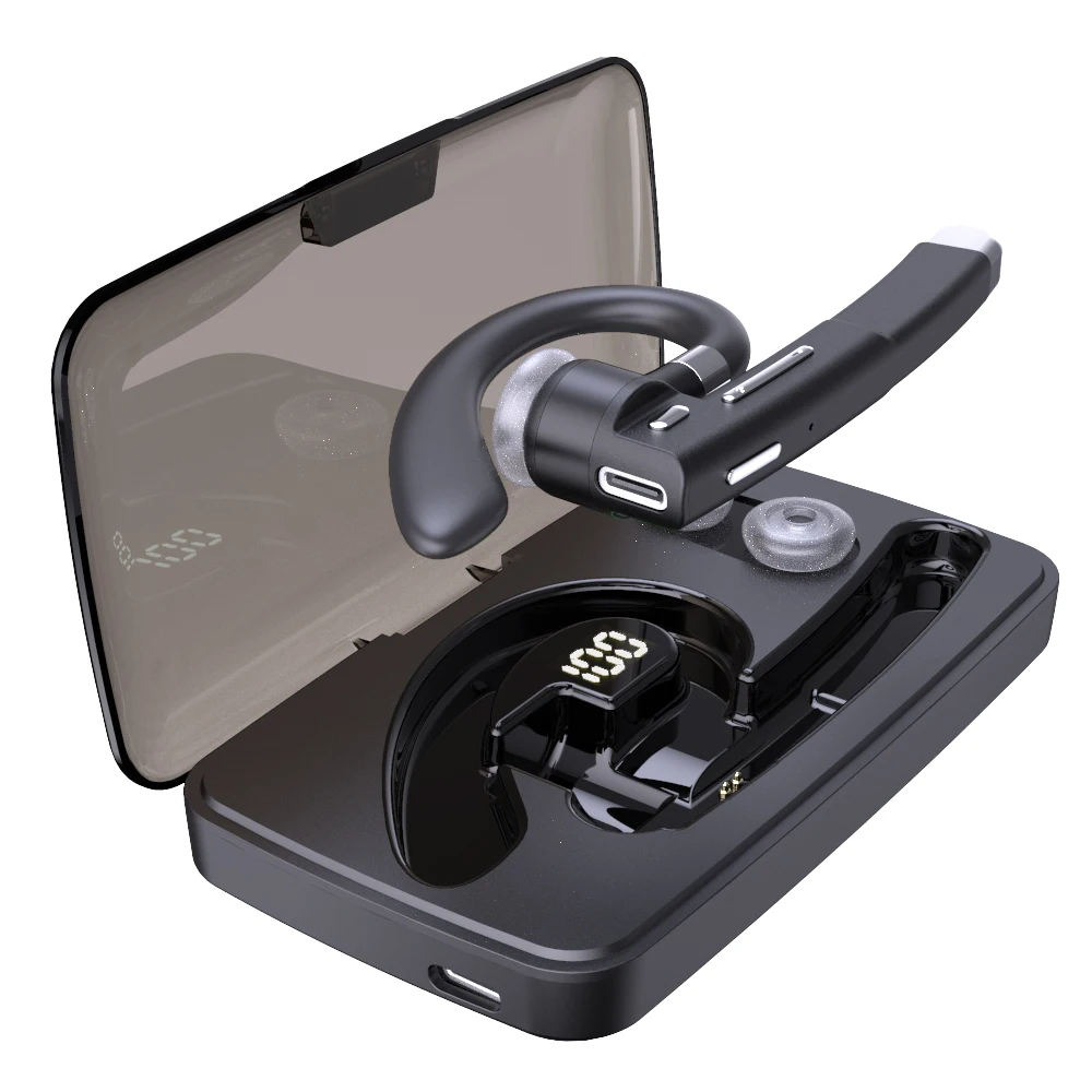 Auricolari vivavoce Bluetooth Cuffie wireless per affari Cuffie con cancellazione del rumore con microfono per conducente con scatola di ricarica_voghion.com