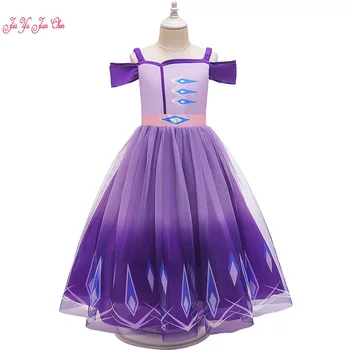 

2020 Kids teen Princess Dress anna costume girls clothes party dresses tulle children clothing European and American Style