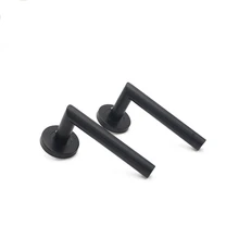 A Pair Door Handle 304 Brushed Stainless Steel Tube Hollow Spray Paint Frosted Door Knob Round Split Right Angle Doorknob Handle
