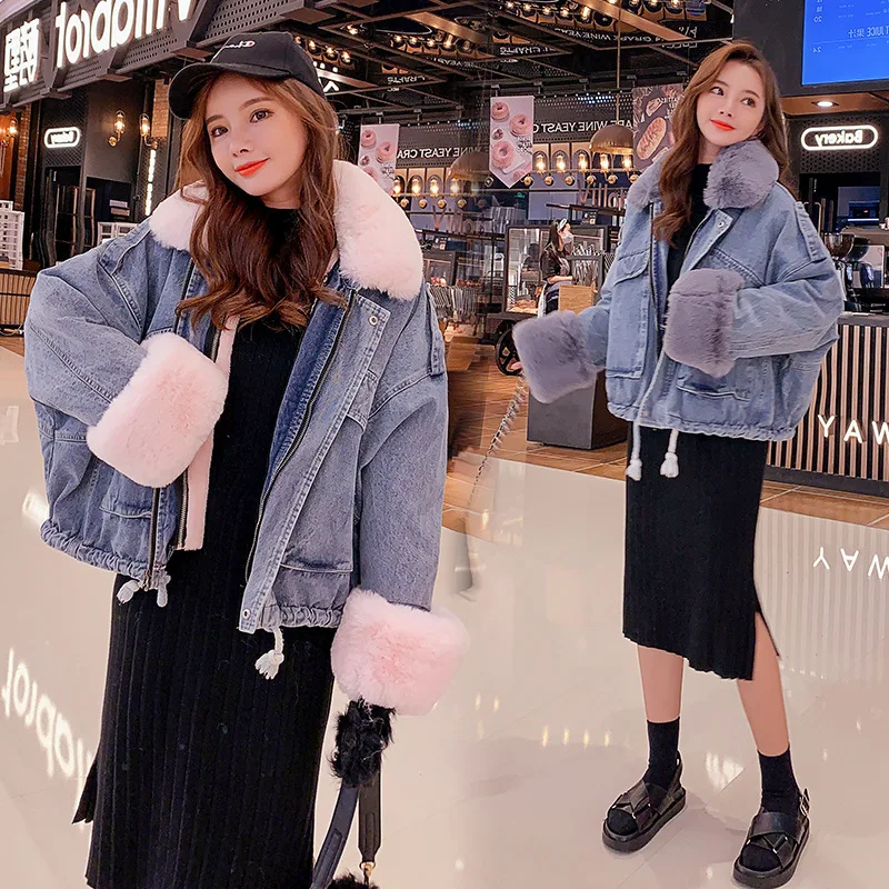 

Photo Shoot 2019 Winter New Style Deconstructable Two-Piece Set Cowboy Cotton-padded Clothes Women's Thick Coat Parka