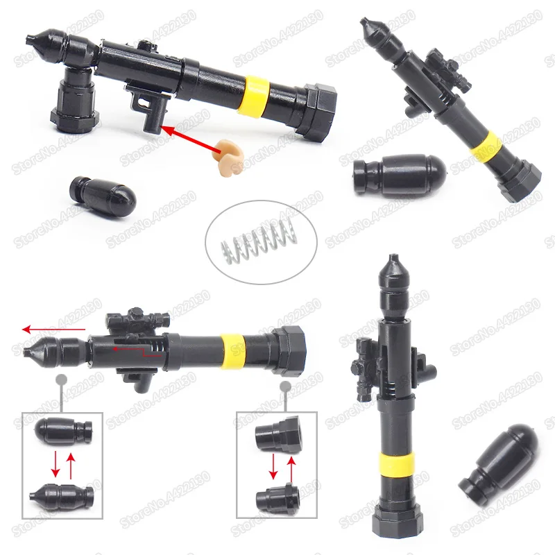 Military ww2 Figures Anti-tank Rocket Launcher Missile Gun Building Blocks Mini Weapons Army Soldier Equipment Moc Christmas Toy