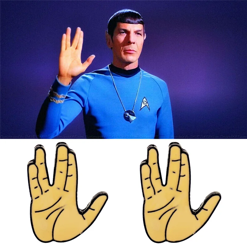 Star Trek ใหม่ Spock Hand Enamel เข็มกลัด Pins Badge Lapel Pins คอสเพล ...