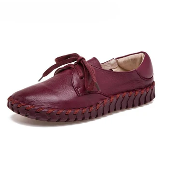 

New genuine leather women's shoes leather soft bottom mother pregnant women's shoes strap casual women's shoes casual sneakers