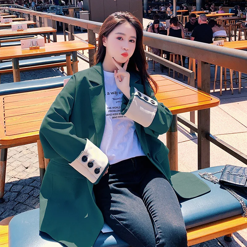 

Spring And Autumn New Style Retro Online Celebrity Small Suit Women's cool han Version CHIC Casual Loose-Fit Hong Kong Style Ver